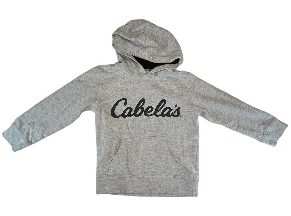 Boys Heather Gray Cabela's Promo Hoodie size S 5/6